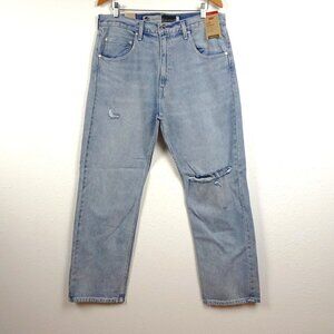 Levi's Silvertab Straight Jeans Men's Size 36x32 Blue Denim Distressed Relaxed